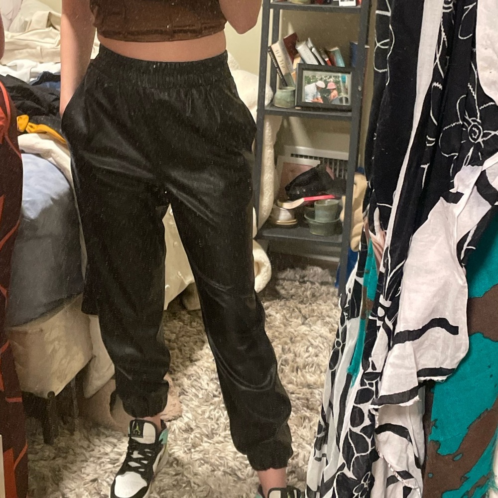 Zara baggy faux leather pants